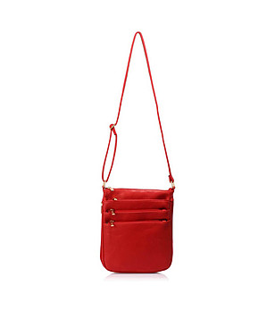 Червена дамска чанта за рамо снимка