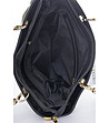 Черна лачена дамска чанта от естествена кожа Stacy-3 снимка