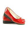 Червени дамски кожени обувки Carisma-2 снимка