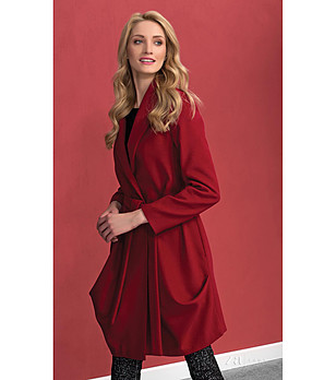 Червено дамско палто Ever снимка
