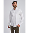 Бяла памучна мъжка риза Amon-3 снимка