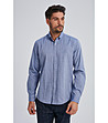 Синя памучна мъжка риза Mories-0 снимка