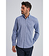 Синя памучна мъжка риза Mories-2 снимка