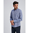 Синя памучна мъжка риза Mories-3 снимка
