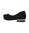 Черни кожени дамски обувки с панделка-2 снимка