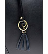 Черна кожена дамска чанта Thea-2 снимка