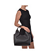 Черна кожена дамска чанта с несесер Bev-4 снимка