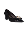 Черни дамски велурени обувки на ток Noelle-0 снимка