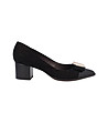 Черни дамски велурени обувки на ток Noelle-1 снимка