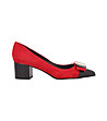 Дамски кожени обувки в червено и черно Noelle-1 снимка