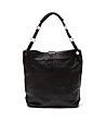 Черна кожена дамска чанта Freda-1 снимка