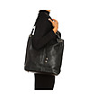 Черна кожена дамска чанта Freda-4 снимка