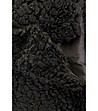 Черно пухкаво дамско палто-3 снимка