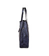 Синя кожена дамска чанта с несесер Star-3 снимка