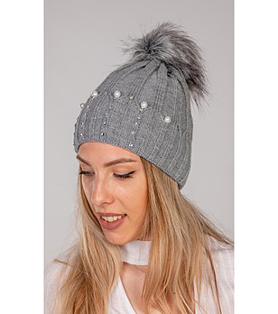 Зимна дамска шапка Olena в сиво снимка