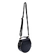 Кръгла кожена дамска чанта в черно Sinaia-2 снимка