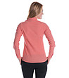 Дамска ленена риза в цвят сьомга с карирани елементи -1 снимка