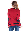 Червена памучна дамска блуза с тъмносини елементи Noni-1 снимка
