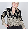 Черно дамско сако с дантела-2 снимка