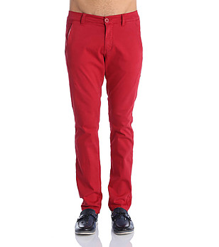 Мъжки памучен панталон в червено Ony снимка