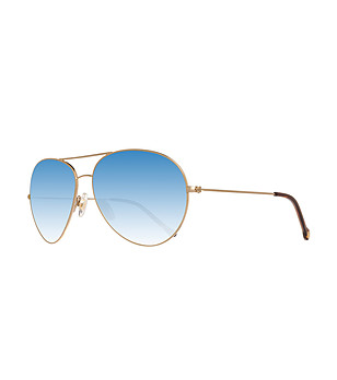Дамски слънчеви очила тип авиатор със сини лещи снимка