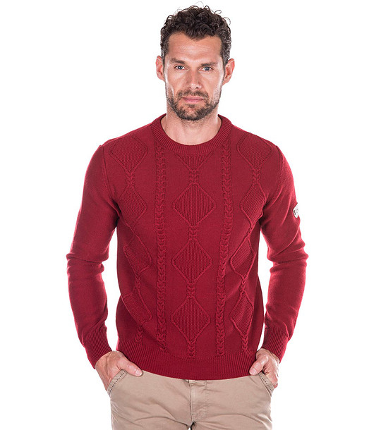 Мъжки пуловер в червено Cesare снимка