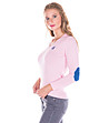 Розова памучна блуза със сини платки Dania-3 снимка