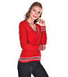 Памучен червен дамски пуловер Jaya-3 снимка