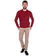 Мъжки пуловер в червено Cesare-4 снимка
