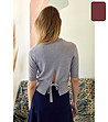 Дамска блуза от вълна мерино в цвят бордо Caroline-1 снимка
