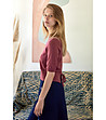 Дамска блуза от вълна мерино в цвят бордо Caroline-2 снимка