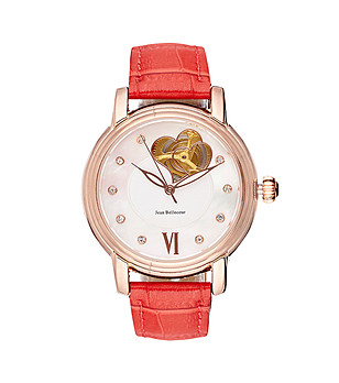 Дамски часовник в розовозлатисто и цвят корал Sanoma снимка