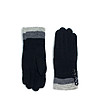 Черни дамски ръкавици със сиви детайли Werona-0 снимка