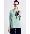 Зелена дамска блуза с яка Alisha-0 снимка