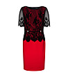 Червена рокля с черна дантела Carmen-0 снимка