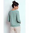 Зелена дамска блуза с жабо Oliana-1 снимка