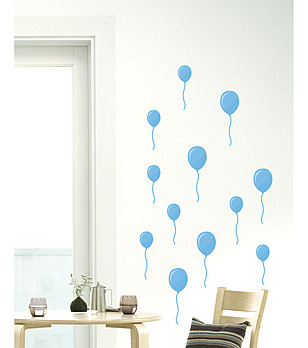 Детски декоративен стикер Сини балони снимка
