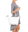 Трапецовидна бяла кожена дамска чанта Susan-4 снимка