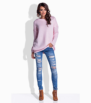 Розов дамски пуловер снимка