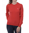 Дамски памучен пуловер в червено-0 снимка