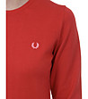 Дамски памучен пуловер в червено и синьо-3 снимка