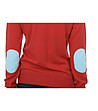 Дамски памучен пуловер в червено и синьо-4 снимка