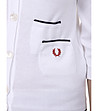 Бяла памучна дамска жилетка с кантове-3 снимка