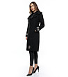 Дълго черно дамско палто с бродерии-2 снимка