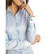 Памучна дамска риза в светлосиньо и бяло Lilana-3 снимка