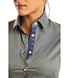 Сива памучна дамска риза Aniela-3 снимка