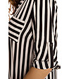Раирана дамска блуза в черно и бяло Deina-4 снимка