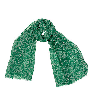 Зелен вълнен дамски шал Amelie снимка