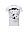 Бяла памучна мъжка тениска Admiral-0 снимка