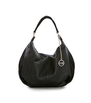 Черна дамска чанта от естествена кожа Blanch снимка